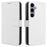 For Samsung Galaxy S24 FE Case PU Leather Diamond Texture Wallet Phone Cover - White - 1