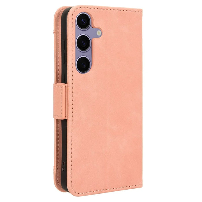 For Samsung Galaxy S24 FE Leather Case Phone Wallet Cover with Multiple Card Slots - Pink - 7