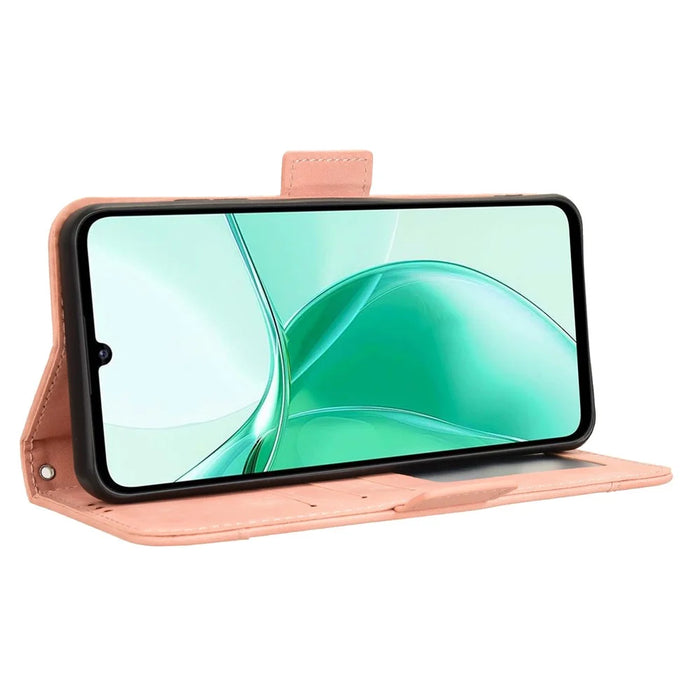 For ZTE Blade A35 / A55 Leather Case Phone Wallet Cover with Multiple Card Slots - Pink - 4