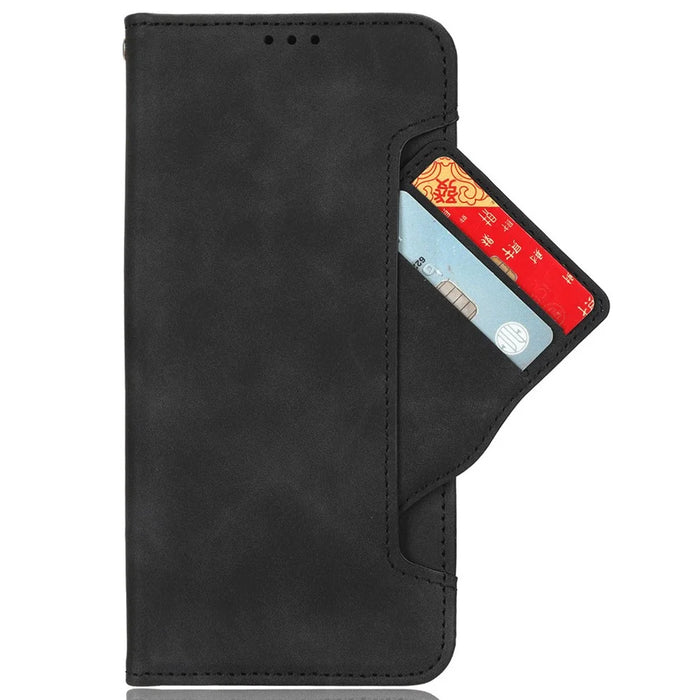 For Samsung Galaxy A16 5G / A16 4G Leather Case Phone Wallet Cover with Multiple Card Slots - Black - 2