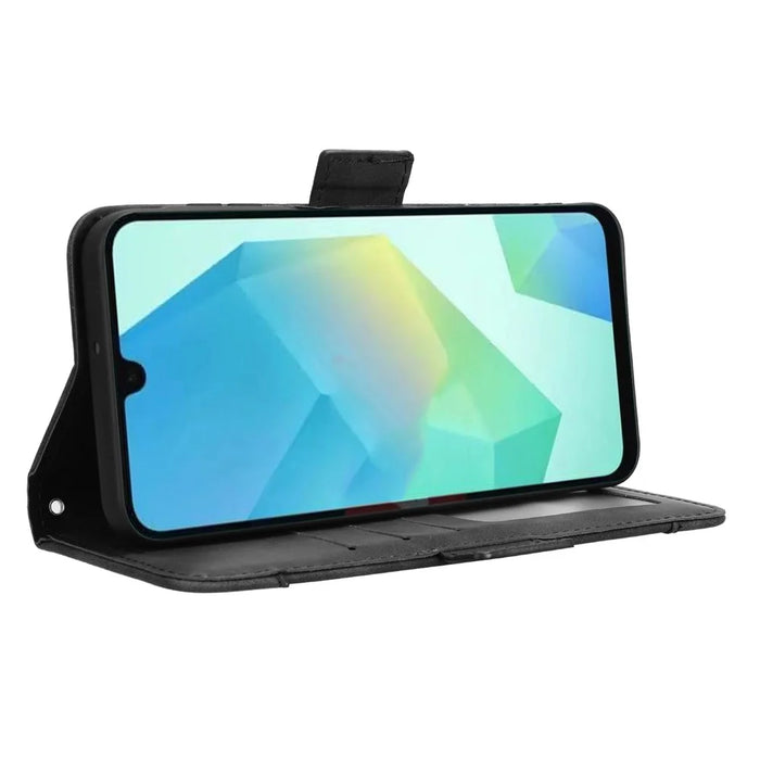 For Samsung Galaxy A16 5G / A16 4G Leather Case Phone Wallet Cover with Multiple Card Slots - Black - 4
