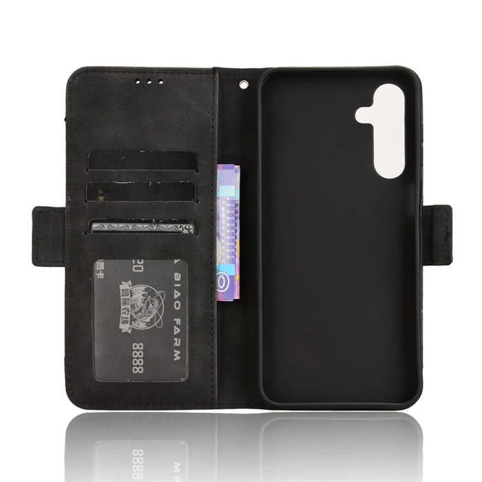 For Samsung Galaxy A16 5G / A16 4G Leather Case Phone Wallet Cover with Multiple Card Slots - Black - 5