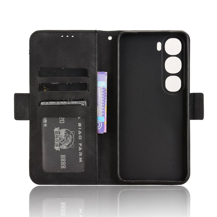 For vivo V40 Lite (Indonesia) 4G / 5G Leather Case Phone Wallet Cover with Multiple Card Slots - Black - 5
