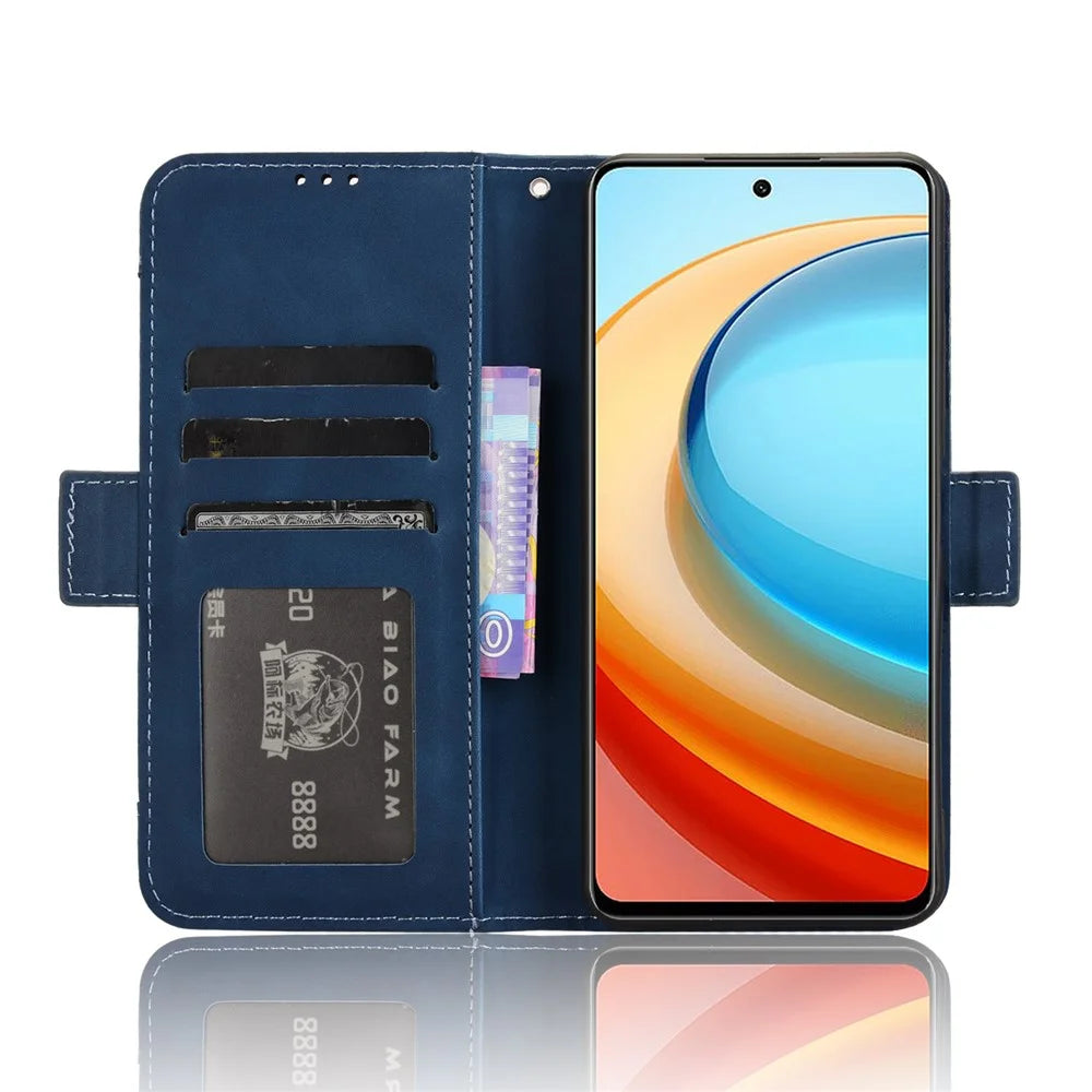 For ZTE Blade A75 5G / nubia Focus Leather Case Phone Wallet Cover with Multiple Card Slots - Blue - 3