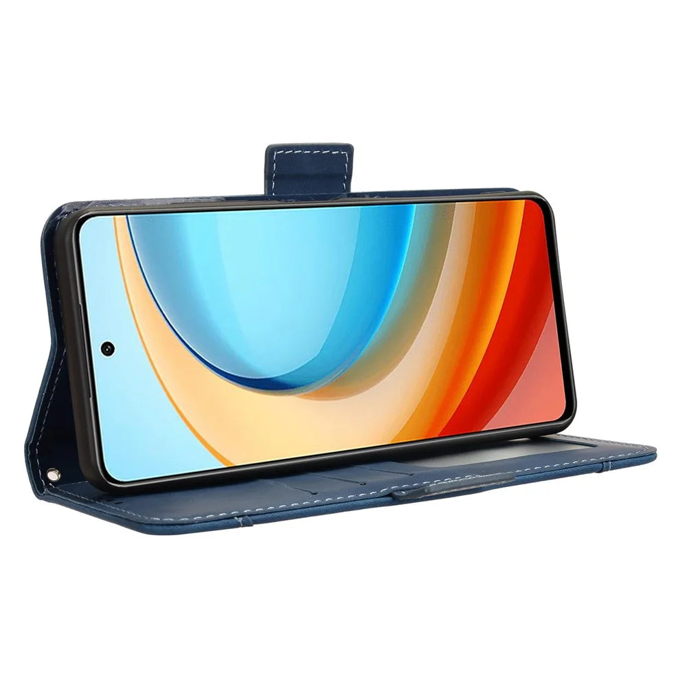 For ZTE Blade A75 5G / nubia Focus Leather Case Phone Wallet Cover with Multiple Card Slots - Blue - 4