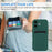 For iPhone 16 Case Flexible TPU Phone Cover with Back Card Slot - Midnight Green - 6