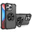 For iPhone 16 Pro Max Case Compatble with MagSafe CD Vein Kickstand TPU+PC Phone Cover - Black - 1