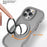 For iPhone 15 Pro Case Compatble with MagSafe Kickstand TPU+PC Phone Cover Built-In Mirror - Light Grey - 2