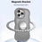For iPhone 15 Pro Case Compatble with MagSafe Kickstand TPU+PC Phone Cover Built-In Mirror - Light Grey - 5