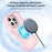For iPhone 16 Pro Case Compatble with MagSafe Kickstand TPU+PC Phone Cover Built-In Mirror - Pink - 3