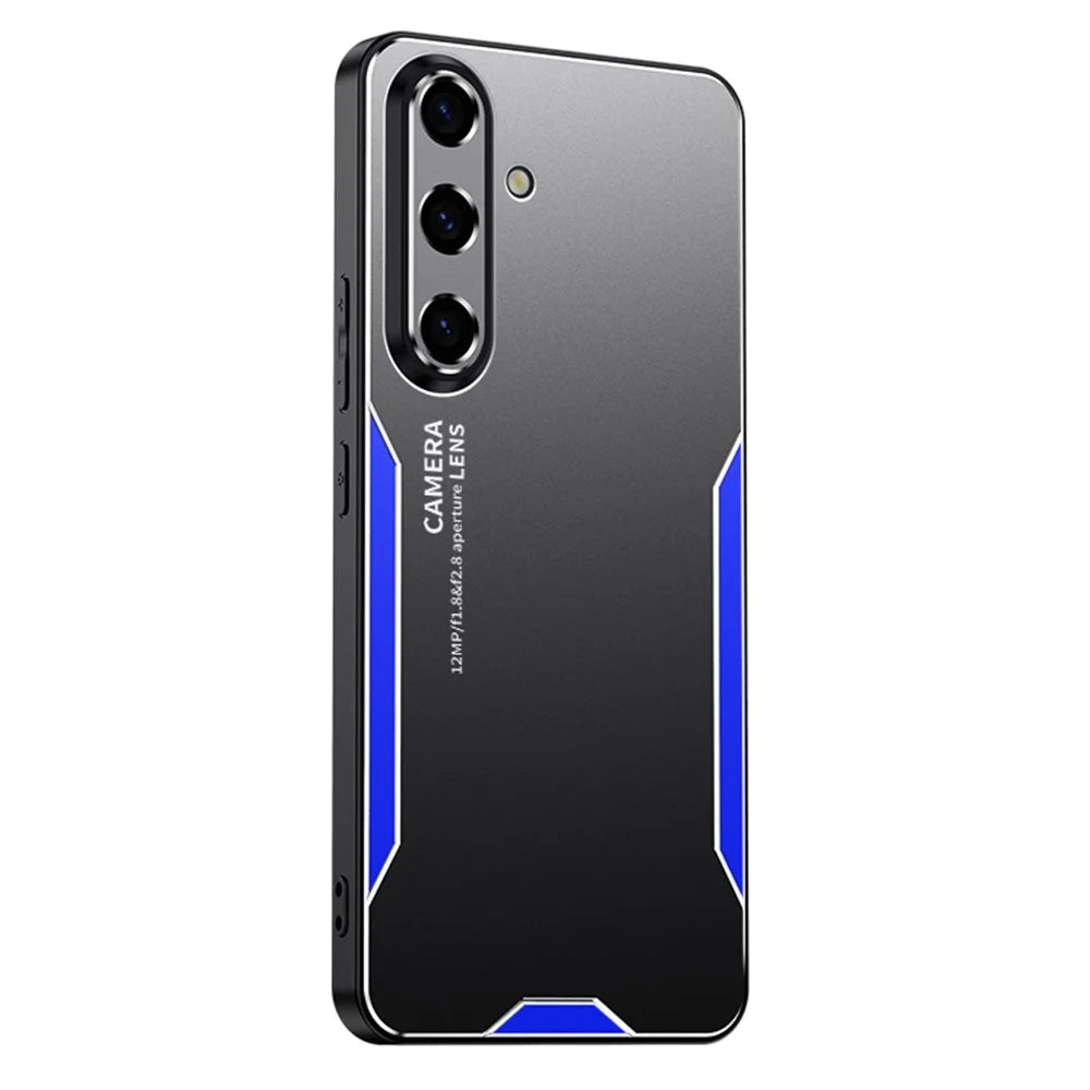 For Samsung Galaxy S24 FE Phone Case Aluminium Alloy TPU PC Back Cover - Blue - 1