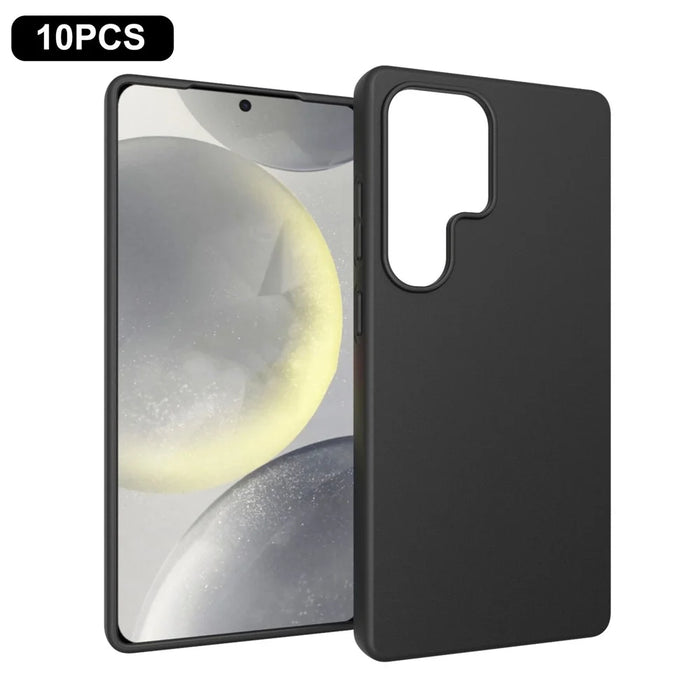 10Pcs / Pack For Samsung Galaxy S25 Ultra Case Anti-Fingerprint Soft TPU Protective Cover - Black - 1