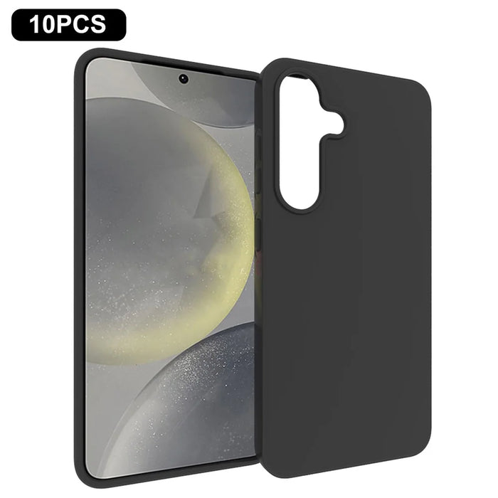 10Pcs / Pack For Samsung Galaxy S25 Case Anti-Fingerprint Soft TPU Protective Cover - Black - 1