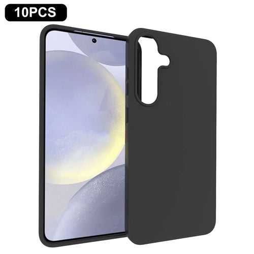 10Pcs / Pack For Samsung Galaxy S25+ Case Anti-Fingerprint Soft TPU Protective Cover - Black - 1