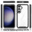 For Samsung Galaxy S24 FE Case PC+TPU Clear Phone Cover with PET Screen Film - Black - 5