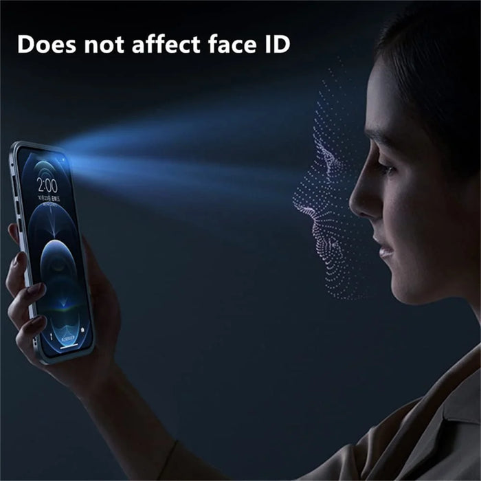 For iPhone 16 Pro Case Anti-Spy Double-Sided Tempered Glass+Magnetic Metal Frame Phone Cover - Black - 7