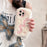 For iPhone 16 Pro Max Case Snake Design Pearl Accents Furry TPU Warm Phone Cover - White - 3