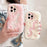 For iPhone 16 Pro Max Case Snake Design Pearl Accents Furry TPU Warm Phone Cover - White - 5