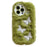 For iPhone 16 Pro Case Butterfly Design Warm Plush TPU Phone Cover - Green - 1