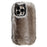 For iPhone 16 Pro Case Mink Fur Texture TPU Fuzzy Winter Protective Cover - Grey - 1