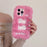 For iPhone 16 Pro Max Case Embroidered White Cats Fuzzy Winter TPU Phone Cover - Pink - 2