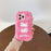 For iPhone 16 Pro Max Case Embroidered White Cats Fuzzy Winter TPU Phone Cover - Pink - 3