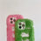 For iPhone 16 Pro Max Case Embroidered White Cats Fuzzy Winter TPU Phone Cover - Pink - 7