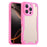 Armor Series For iPhone 16 Pro Case PC+TPU Semi-Transparent Frosted Finish Protective Phone Cover - Pink - 1