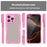 Armor Series For iPhone 16 Pro Case PC+TPU Semi-Transparent Frosted Finish Protective Phone Cover - Pink - 2