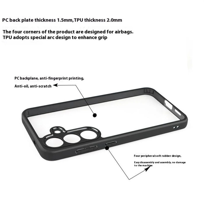 For Samsung Galaxy S25 Case Shockproof PC+TPU Clear Back Phone Cover - 3