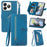 For ZTE Blade A75 4G Zipper Wallet Case with Strap Flower Imprint PU Leather Phone Cover - Blue - 1
