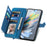 For ZTE Blade A75 4G Zipper Wallet Case with Strap Flower Imprint PU Leather Phone Cover - Blue - 2