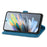 For ZTE Blade A75 4G Zipper Wallet Case with Strap Flower Imprint PU Leather Phone Cover - Blue - 3