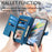 For ZTE Blade A75 4G Zipper Wallet Case with Strap Flower Imprint PU Leather Phone Cover - Blue - 5