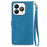 For ZTE Blade A75 4G Zipper Wallet Case with Strap Flower Imprint PU Leather Phone Cover - Blue - 7
