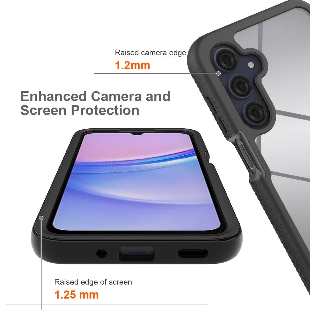 For Samsung Galaxy A16 5G / A16 4G Case Anti-Drop 2-in-1 PC+TPU Phone Cover - Black - 3