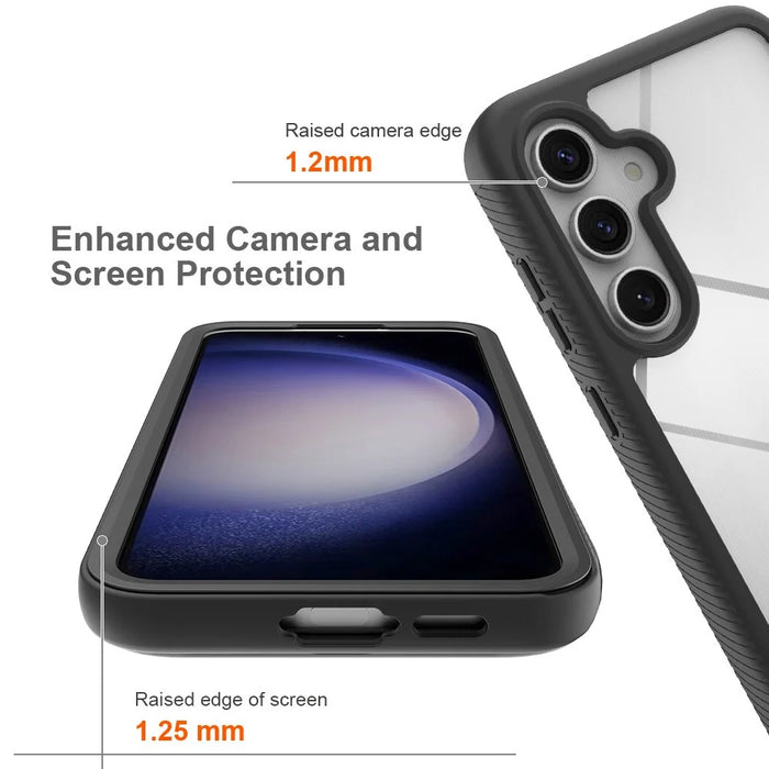 For Samsung Galaxy S24 FE Case Anti-Drop 2-in-1 PC+TPU Phone Cover - Black - 3