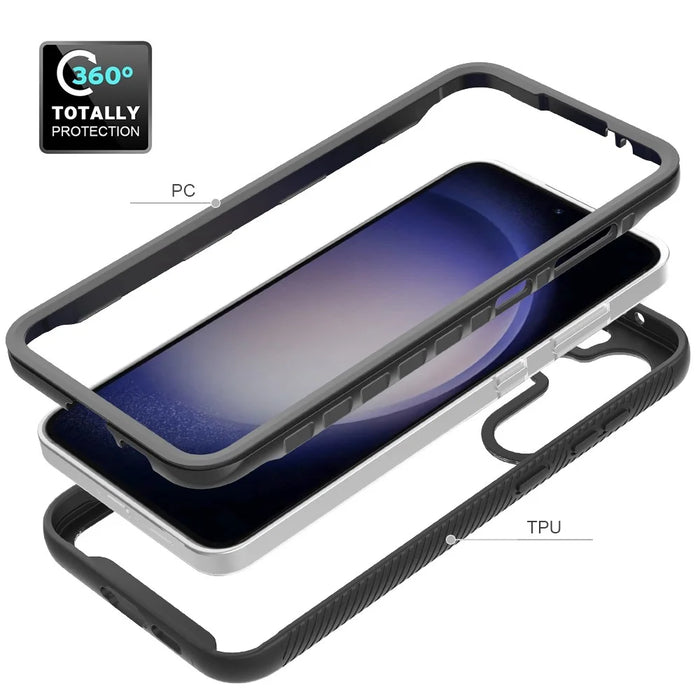 For Samsung Galaxy S24 FE Case Anti-Drop 2-in-1 PC+TPU Phone Cover - Black - 4