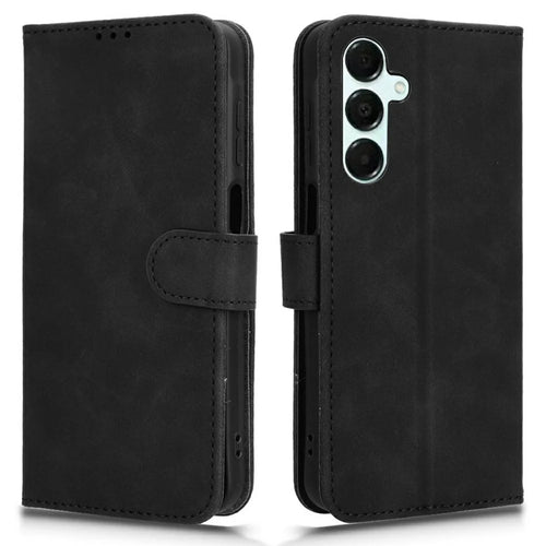 For Samsung Galaxy A16 5G / A16 4G Leather Case Skin-Feel Anti-Drop Wallet Flip Phone Cover - Black - 1
