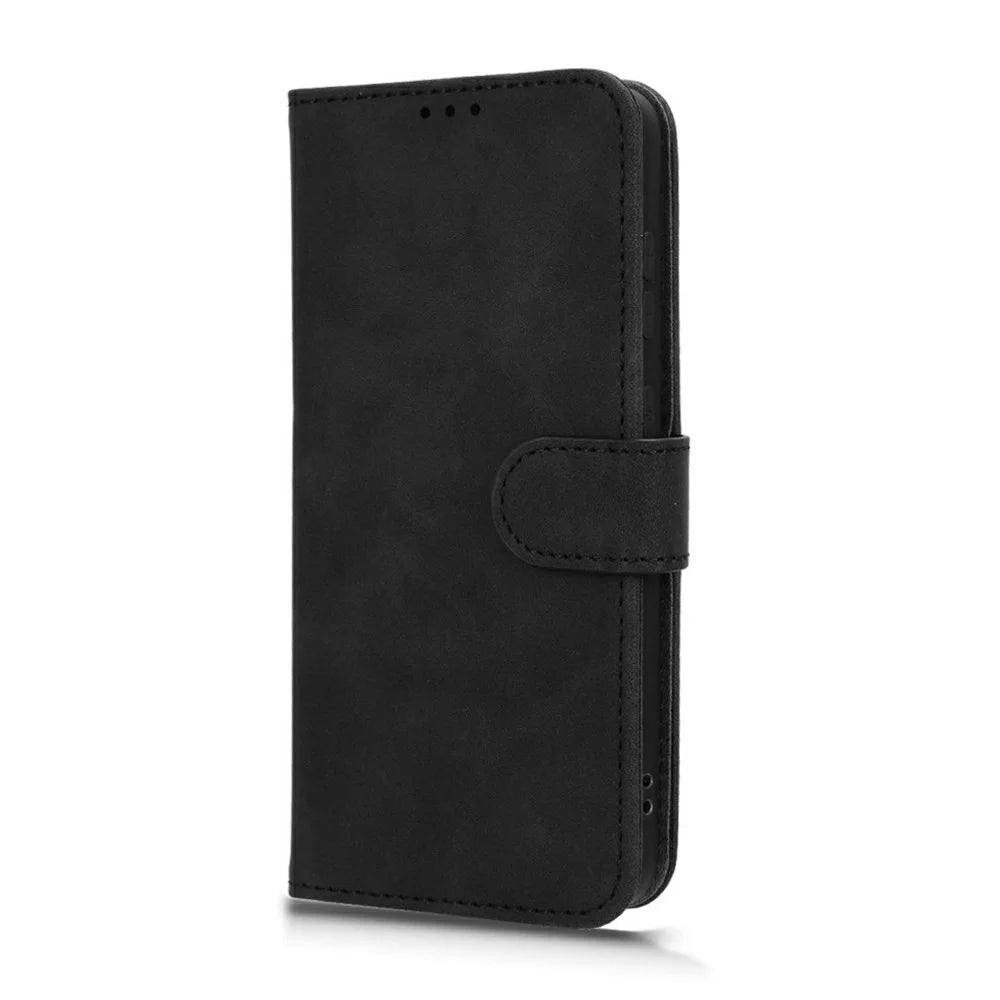 For Samsung Galaxy S24 FE Leather Case Skin-Feel Anti-Drop Wallet Flip Phone Cover - Black - 6