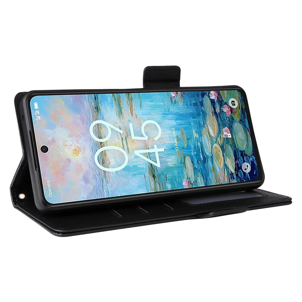 For TCL 50 Pro Nxtpaper 5G / 50 Nxtpaper 5G / TCL P10 / 60 XE NxtPaper 5G Case with Wrist Strap Litchi Texture PU Leather Phone Cover - Black - 3