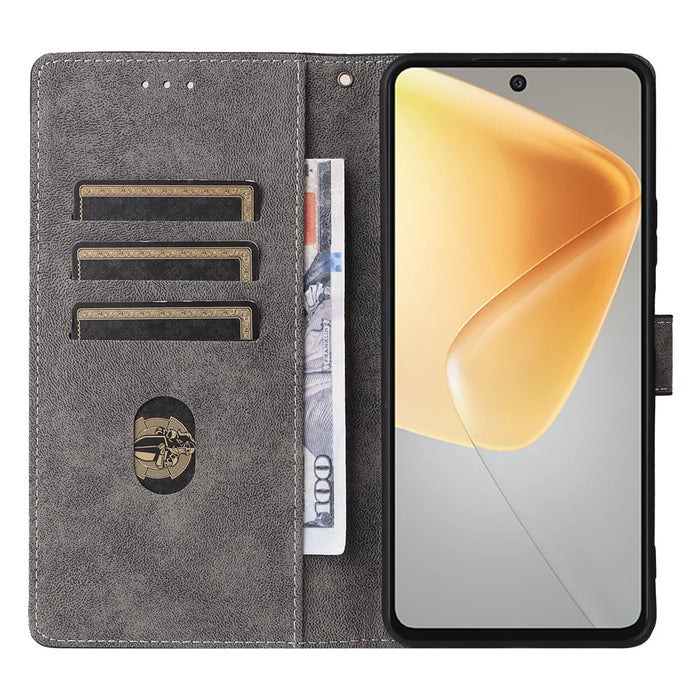 For Infinix Hot 50 5G X6720 Wallet Case RFID Blocking PU Leather Cover Stand View - Black - 2