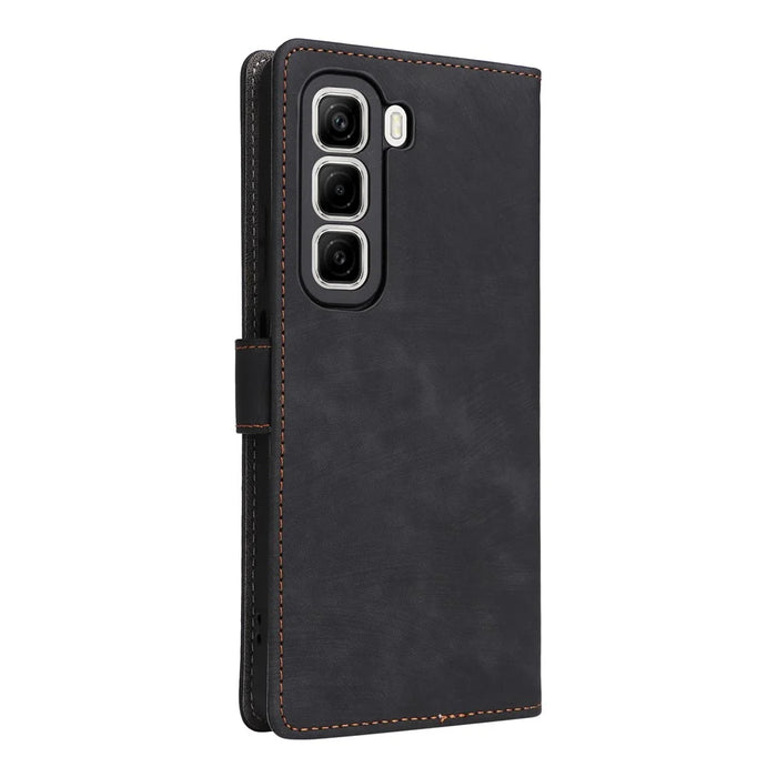 For Infinix Hot 50 4G X6882 Wallet Case RFID Blocking PU Leather Cover Stand View - Black - 7