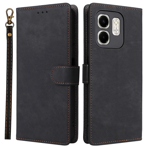 For Infinix Smart 9 4G X6532 / Hot 50i 4G X6531 Wallet Case RFID Blocking PU Leather Cover Stand View - Black - 1