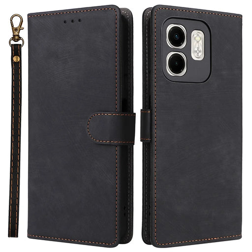 For Infinix Smart 9 4G X6532 / Hot 50i 4G X6531 Wallet Case RFID Blocking PU Leather Cover Stand View - Black - 1