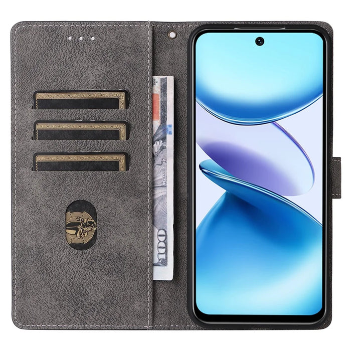 For Infinix Smart 9 4G X6532 / Hot 50i 4G X6531 Wallet Case RFID Blocking PU Leather Cover Stand View - Black - 2