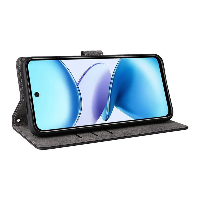 For Infinix Smart 9 4G X6532 / Hot 50i 4G X6531 Wallet Case RFID Blocking PU Leather Cover Stand View - Black - 3