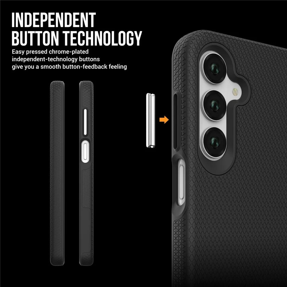 For Samsung Galaxy A18 5G / A18 4G / A17 4G / A26 5G / A16 5G / A16 4G Case TPU+PC Four Corner Anti-Drop Phone Cover - Black - 5