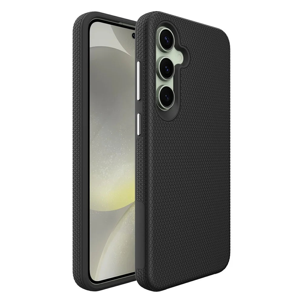 For Samsung Galaxy S24 FE Case TPU+PC Four Corner Anti-Drop Phone Cover - Black - 1
