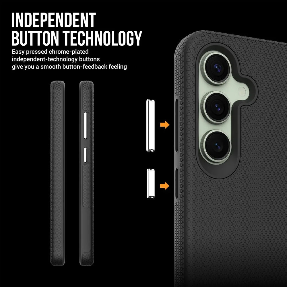 For Samsung Galaxy S24 FE Case TPU+PC Four Corner Anti-Drop Phone Cover - Black - 5